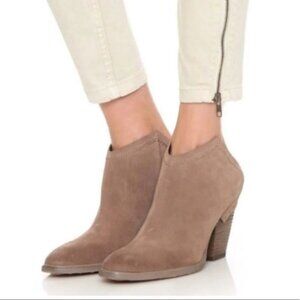 Dolce Vita Taupe Haku Suede Booties Size 8.5